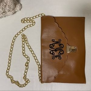 Gold chain leather bag
